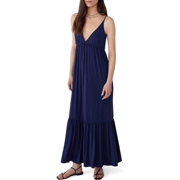 NWT Favorite Daughter The Weekend Maxi Dress in Navy Sz. M - Picture 3 of 5